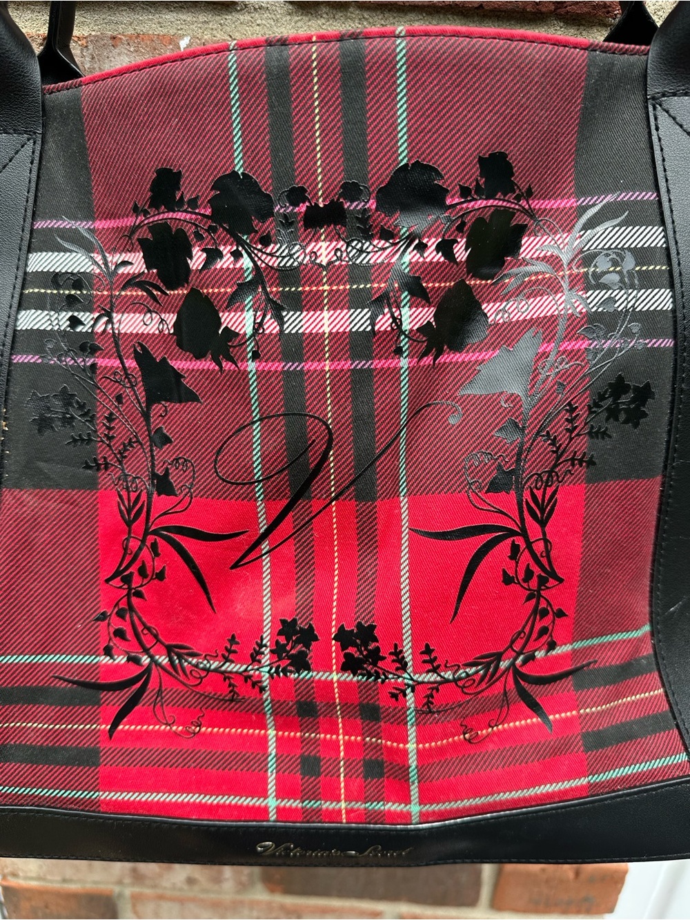 Victoria Secret Limited Edition Red Plaid Holiday Tote Bag 2020 Dual Handle - Picture 3 of 7